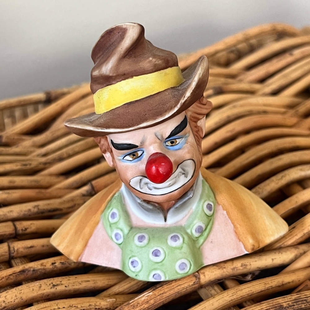 Vintage Reco Hand-Painted Clown Bust Figurine